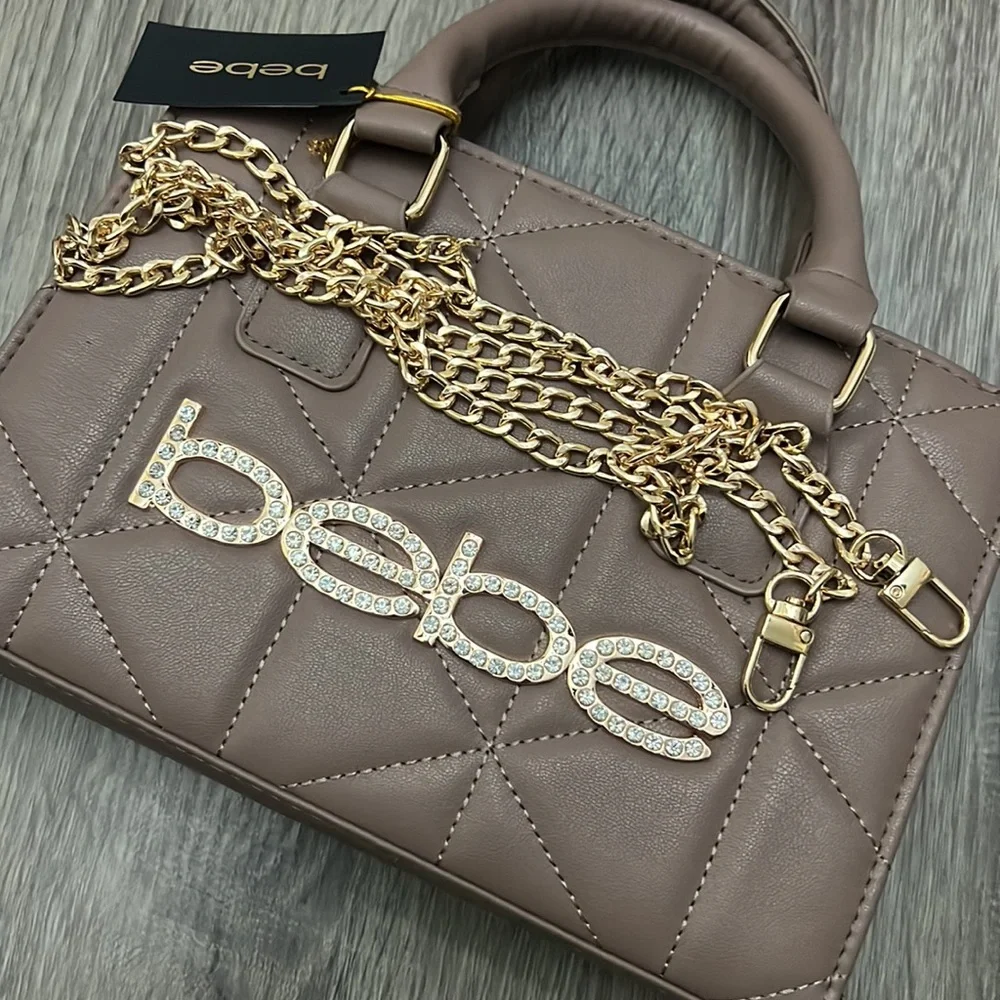 NWT Bebe Handbag Crossbody Bag with Rhinestones and Gold Chain Strap MSRP $109 - Picture 10 of 10